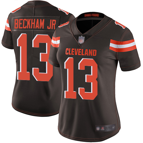Cleveland Browns Odell Beckham Jr Women Brown Limited Jersey #13 NFL Football Home Vapor Untouchable
